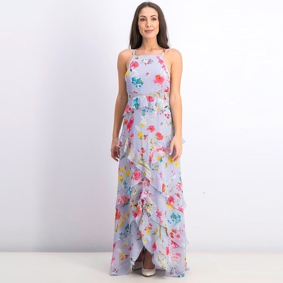 RACHEL Rachel Roy Dresses & Skirts - Rachel Roy purple lavender floral garden party ruffle maxi dress